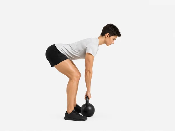 Kettlebell deadlift — starting position, side view