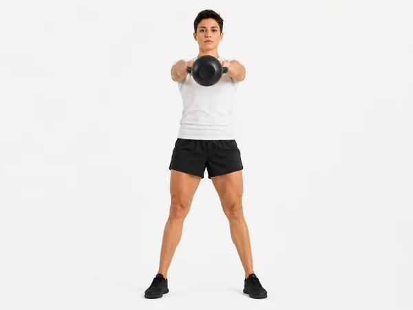 Kettlebell swing — top position, front view